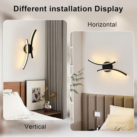 Applique a LED moderna 20W 2250LM nera