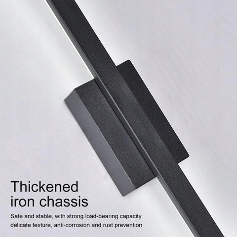 Applique LED - Nero - 8W 6000K Luce Bianca Fredda - Metallo - L.60 CM - per Camera da Letto Corridoio Ingresso