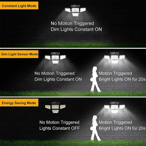 Lampada da parete a LED con sensore di movimento per esterni a luce solare Bianco freddo 6000K per cortile giardino corridoio terrazza vicino al muro percorso patio villa