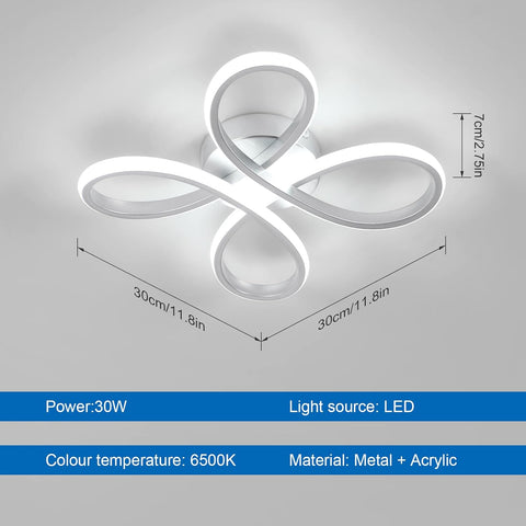 Plafoniera LED 30W Stile Fiore Argento