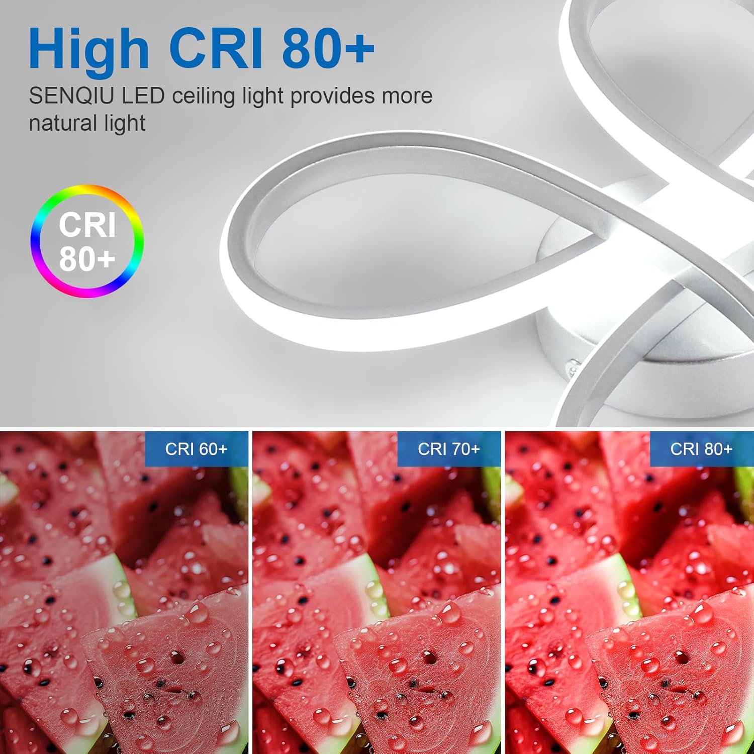 Plafoniera LED 30W Stile Fiore Argento