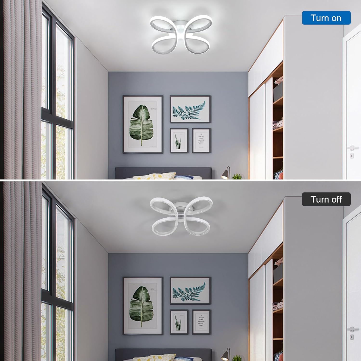Plafoniera LED 30W Stile Fiore Argento