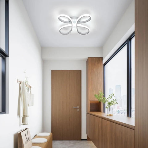 Plafoniera LED 30W Stile Fiore Argento