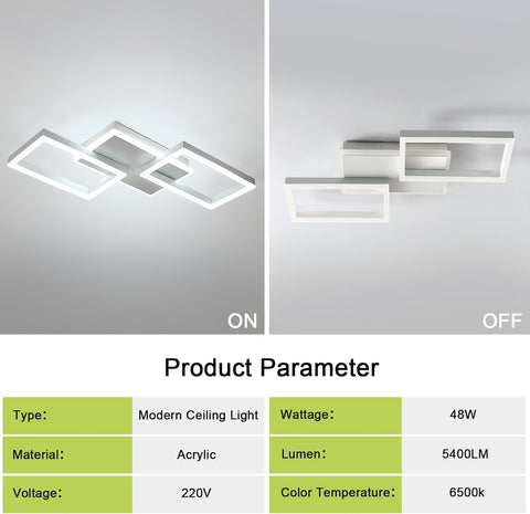 Plafoniera LED Quadrata Moderna 46W