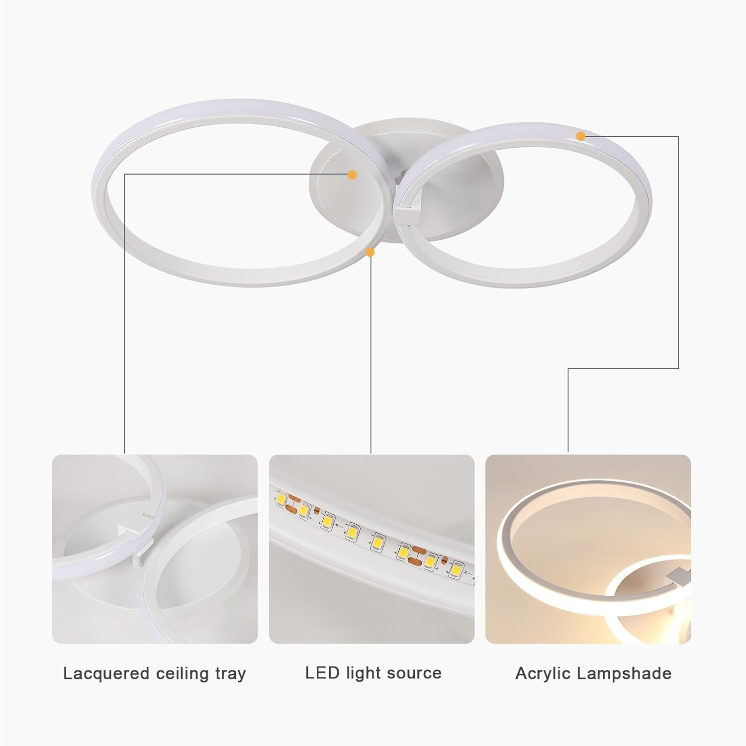 Plafoniera LED Moderna 42W Rotonda Bianco Caldo