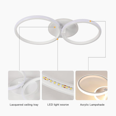 Plafoniera LED Moderna 42W Rotonda Bianco Caldo