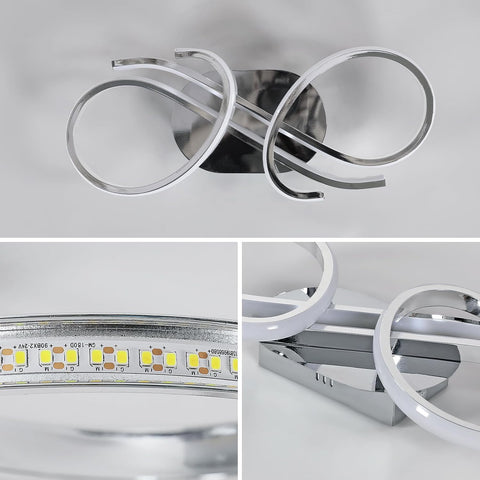 Lampada da Soffitto LED Moderna a Doppio Anello