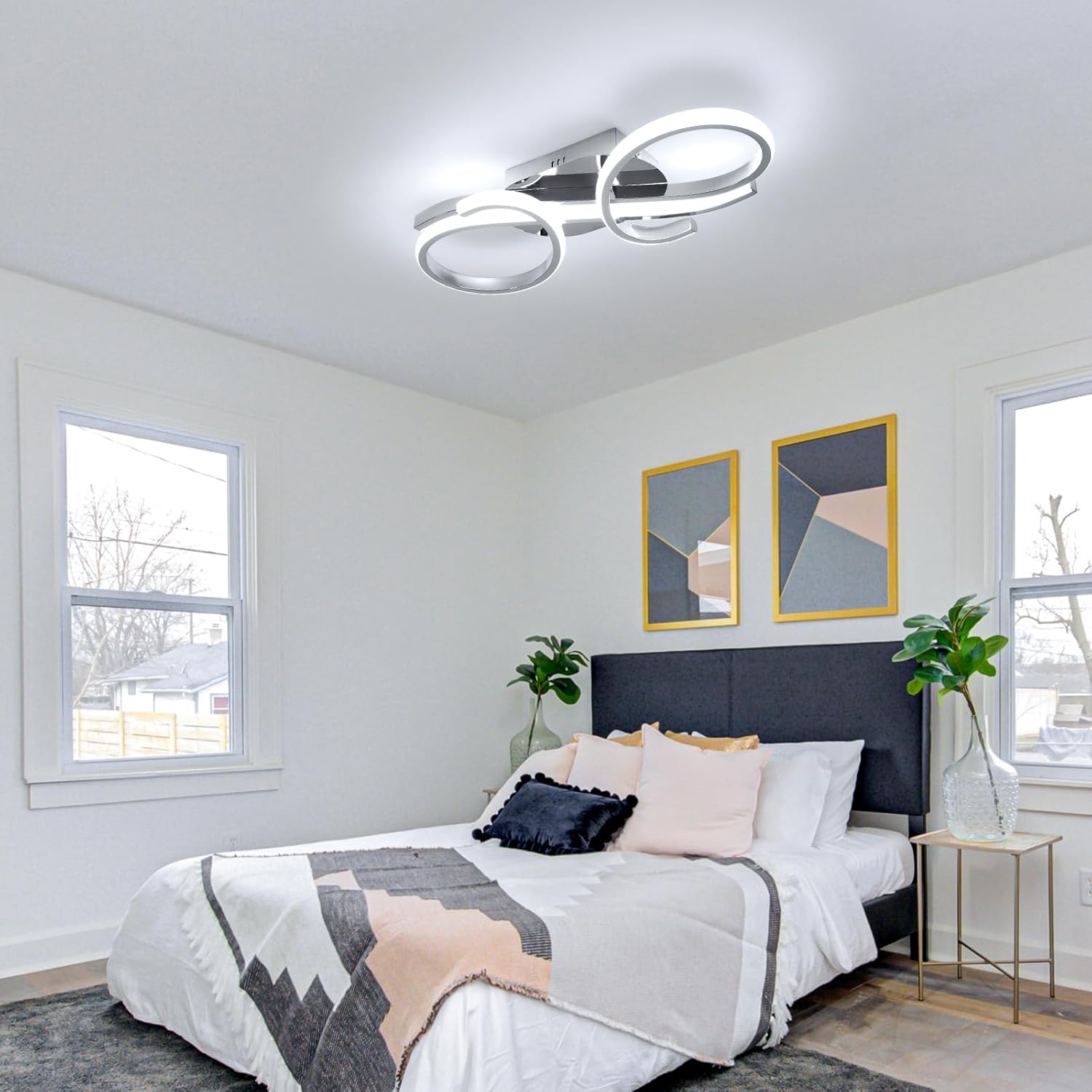 Lampada da Soffitto LED Moderna a Doppio Anello
