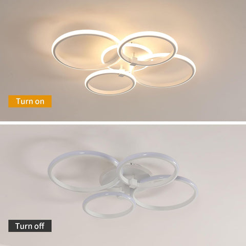 Plafoniera LED Moderna a 4 Anelli, 39W