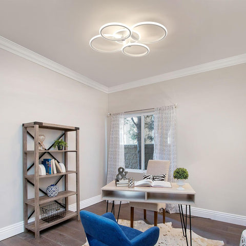 Plafoniera LED Moderna a 4 Anelli, 39W