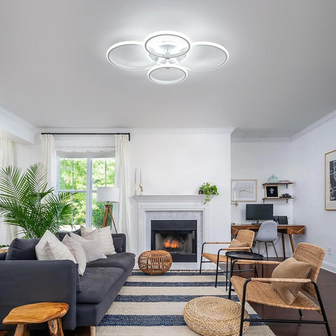 Plafoniera LED Moderna a 4 Anelli, 39W