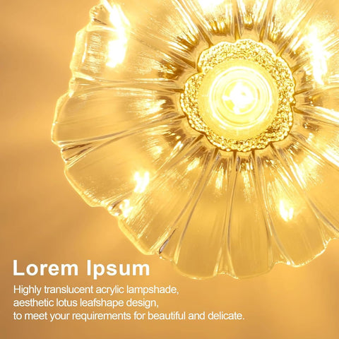 Plafoniera Moderna in Vetro Fiore Oro E27 28cm