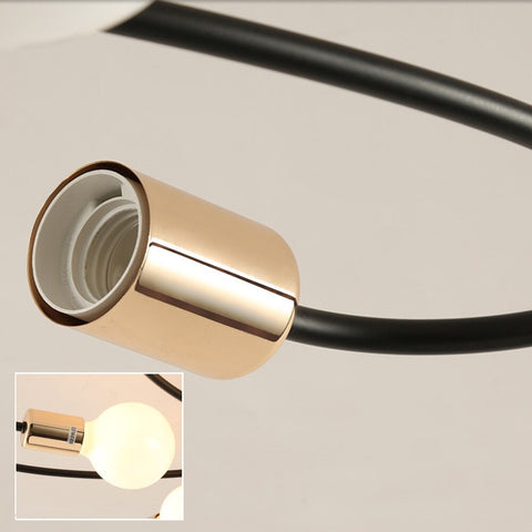 Plafoniera moderna, lampada da soffitto creativa, metallo nero oro E27 per soggiorno ristorante studio 3 luci (senza lampadine)