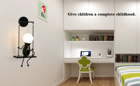 Lampada da parete a LED per interni, lampada da comodino per bambini altalena, lampada da parete per interni creativa adatta per corridoio di camera da letto, soggiorno, E27, lampadina non inclusa, 220 V, IP20 