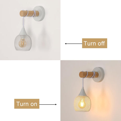 Lampada da parete creativa a forma di lanterna, bianca, in metallo, attacco E27 (senza lampadina), per corridoio della camera da letto