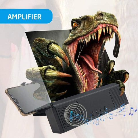 Lente d'ingrandimento per schermo con altoparlante, amplificatore per schermo 3D da 12 pollici, ingrandimento da 3-4 volt