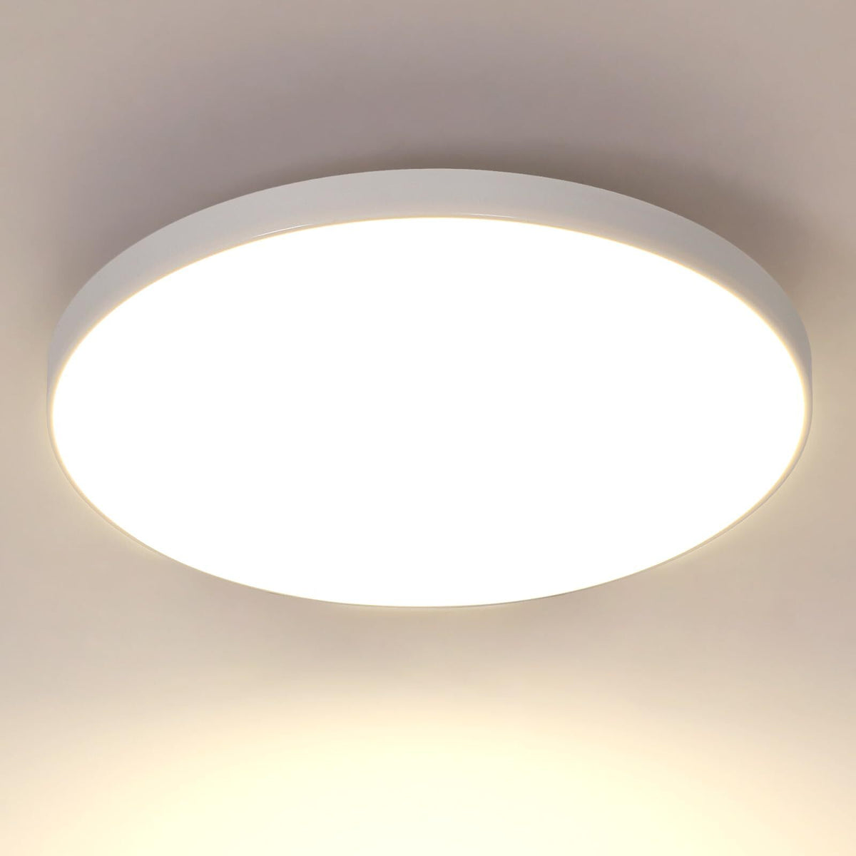 Plafonnier LED, Blanc Rond 27*5 CM, 24W 4000K Lumière Blanche Neutre, ABS, Triple Protection pour Chambre Balcon