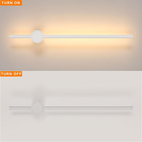 Barra luminosa da parete a LED in alluminio, forma bianca, 60 cm, bianco caldo 12 W, per soggiorno, camera da letto