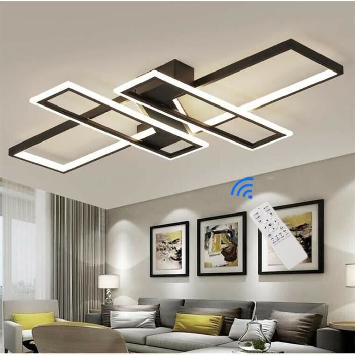 Plafoniera a led dimmerabile moderna lampada da soffitto rettangolare 3000K-6000K per soggiorno camera da letto sala da pranzo ufficio nero 