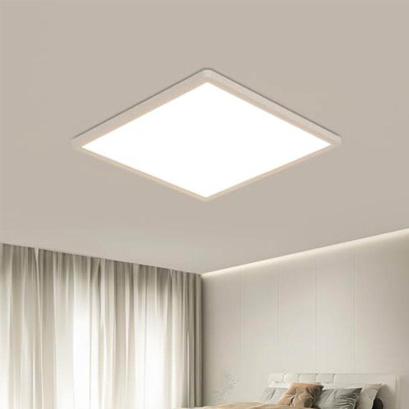 Ultra cienka nowoczesna lampa sufitowa LED - średnica kwadratowa 30 cm, biała, 24 W, światło neutralne 5000 K - idealna do salonu i sypialni