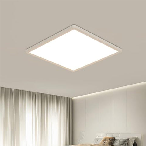 Plafoniera LED ultrasottile moderna - Diametro quadrato 30 cm, Bianco, 24 W, Luce neutra 5000 K - Ideale per soggiorno e camera da letto