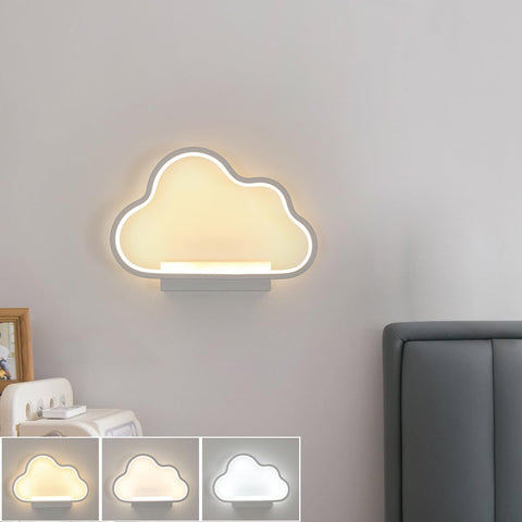 Applique a LED, bianco 28*20 cm, alluminio, luce tricolore 6500K+4500K+3000K, per camera da letto