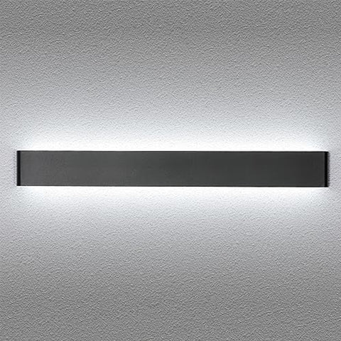 Applique moderna a LED in metallo nero e alluminio, 91 cm, illuminazione, luce bianca, 30 W, per soggiorno
