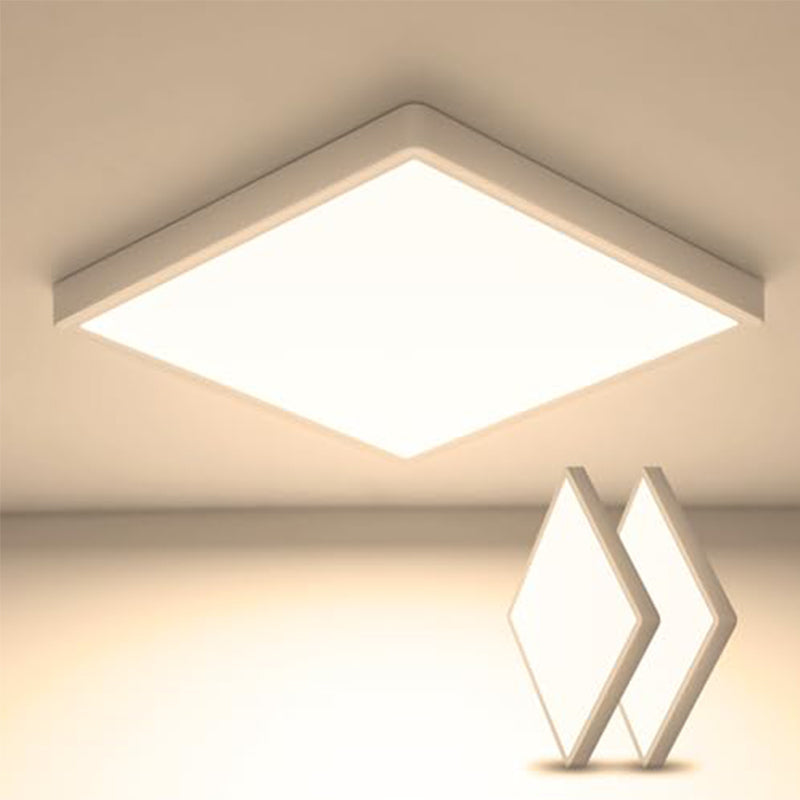 2PCS Plafonnier LED Ultra-fin - Carré 30cm, Blanc, 36W, Lumière Chaude, - Parfait pour le Salon et la Chambre