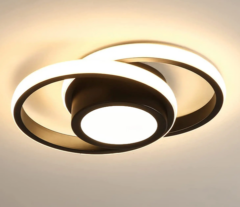 Plafoniera a LED, Lampada da soffitto rotonda 32W 2500lm, Plafoniera moderna per corridoio Camera da letto Bagno Cucina Soggiorno, Bianco freddo