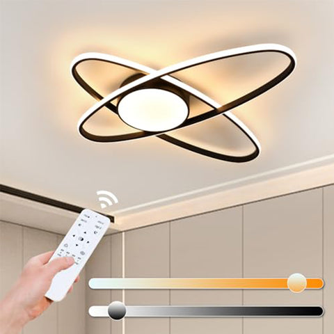 Plafoniera LED universale moderna nera, lampada a sospensione LED, plafoniera ovale a filo per soggiorno, sala da pranzo, camera da letto, cucina, illuminazione per interni.