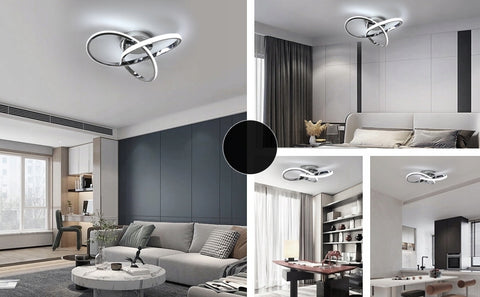 Plafoniera a LED, argento, 38W 6500K luce bianca fredda, alluminio 40*12cm, per soggiorno e corridoio