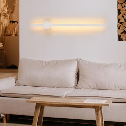Barra luminosa da parete a LED in alluminio, forma bianca, 60 cm, bianco caldo 12 W, per soggiorno, camera da letto