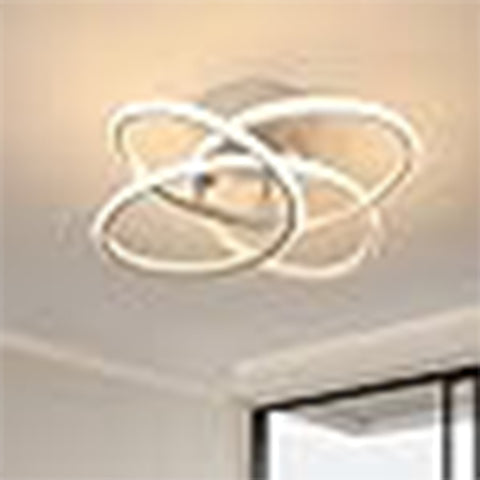 Plafoniera LED in alluminio con motivo floreale - Bianco 39,5x30x11CM, luce calda 3000K 220V