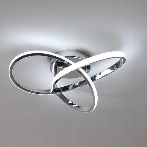 Plafoniera a LED, argento, 38W 6500K luce bianca fredda, alluminio 40*12cm, per soggiorno e corridoio