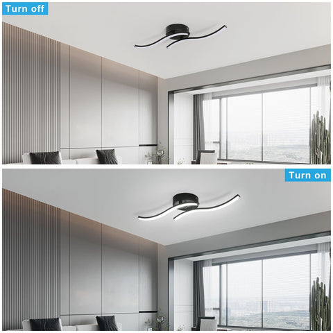 Plafoniera LED moderna da 12 W, luce bianca fredda 6500 K, design a 2 barre parallele, 60 x 12 cm, ideale per camera da letto e soggiorno.