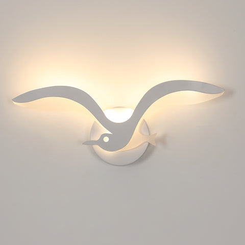Applique moderna a forma di gabbiano bianco, 35*14*4,5 cm, 9 W, luce calda, 220 V - Adatta per camera da letto, soggiorno, corridoio