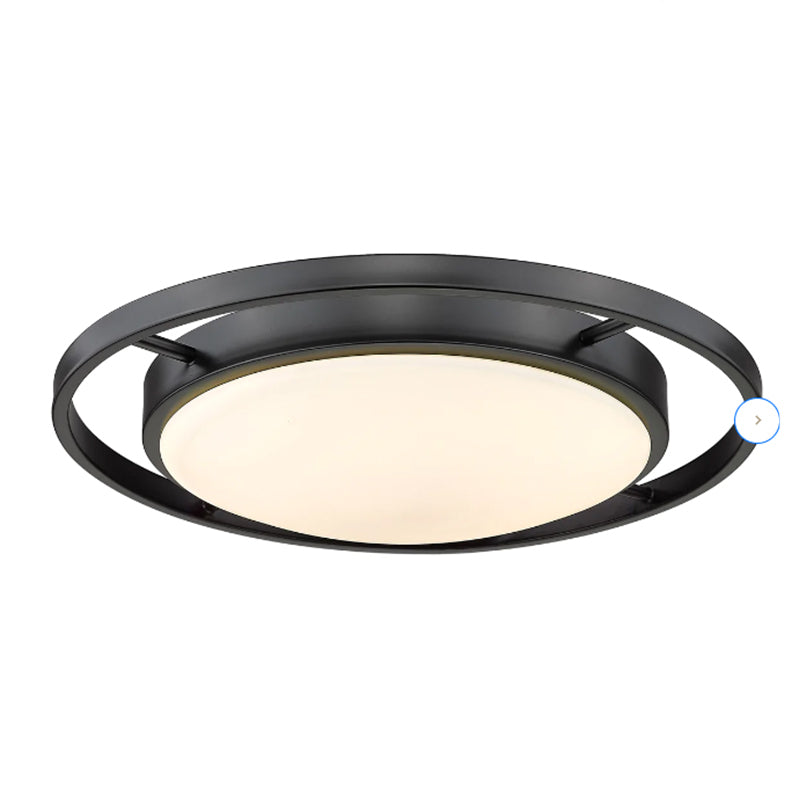 Moderne ronde aluminium LED-plafondlamp - Zwart, D40*H4,5cm, warm wit licht, 220V - Ideaal voor woonkamer slaapkamer gang eetkamer