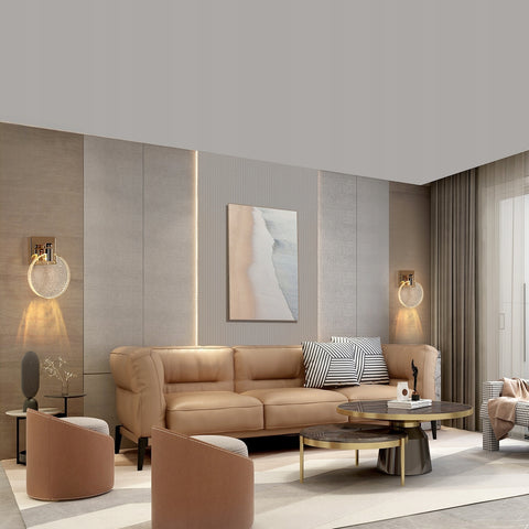 Applique moderna a LED, oro, acrilico, luce tricolore 3W, D16*H21CM