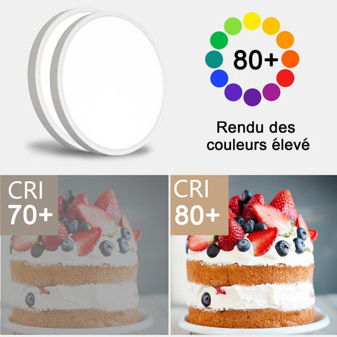 Confezione da 2 plafoniere LED rotonde ultrasottili da 40 cm, 36 W, luce bianca calda 3500 K, PVC, illuminazione moderna per bagno, camera da letto, cucina