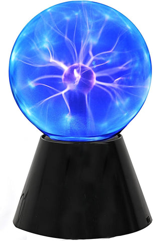 Sfera luminosa al plasma da 13 cm, lampada a sfera con 5 tasche, lampada magica blu con controllo touch e audio, regali di Natale, decorazioni per feste
