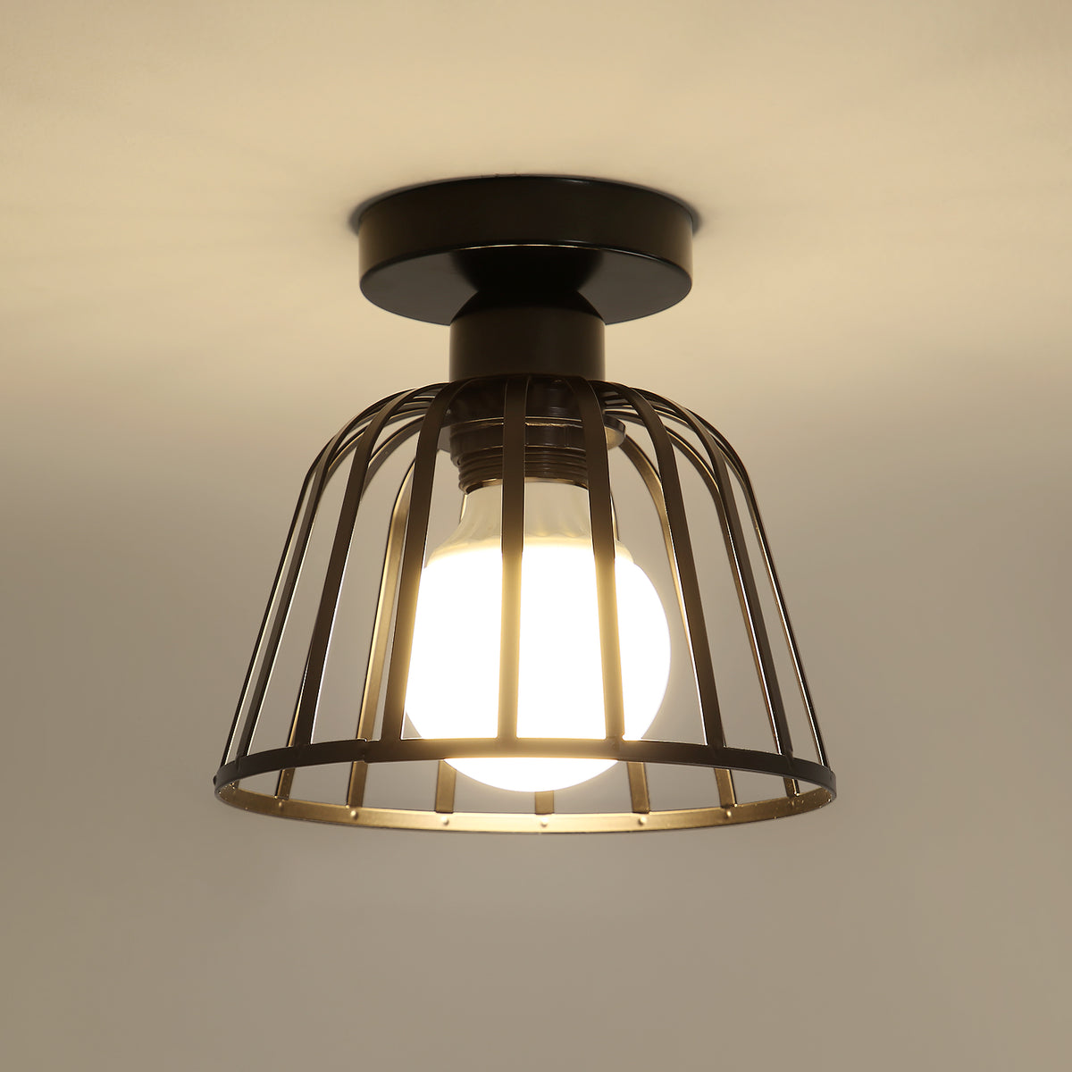 Plafoniera industriale retrò in metallo, plafoniera vintage, illuminazione a soffitto E27, per corridoio, soggiorno, camera da letto, bar, ristorante, stanza (lampadina non inclusa)