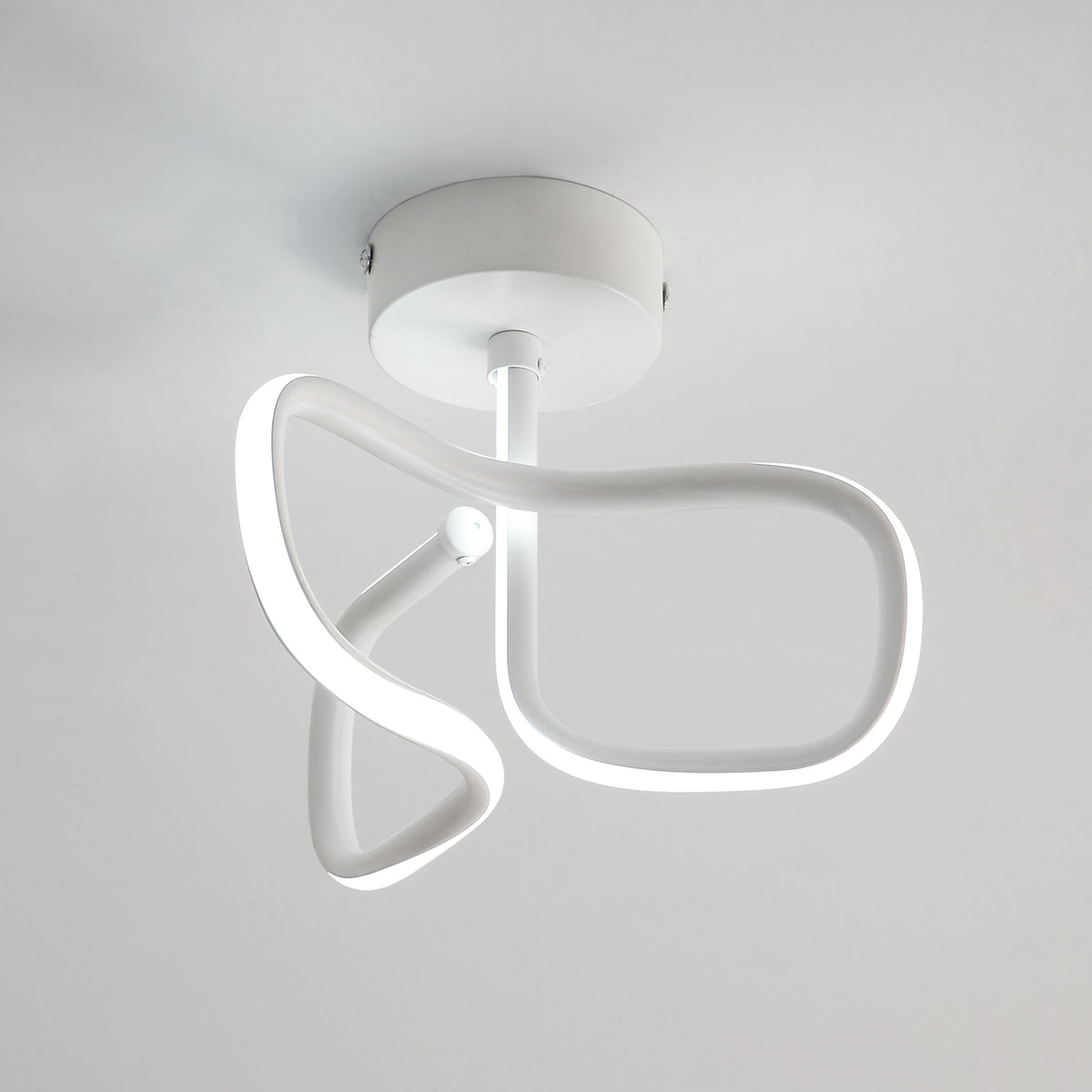 Plafoniera a LED 24W, Lampada da soffitto moderna dal design creativo in metallo acrilico in alluminio, Lampada da soffitto bianca 6000K, Plafoniera moderna a LED per soggiorno, camera da letto, cucina