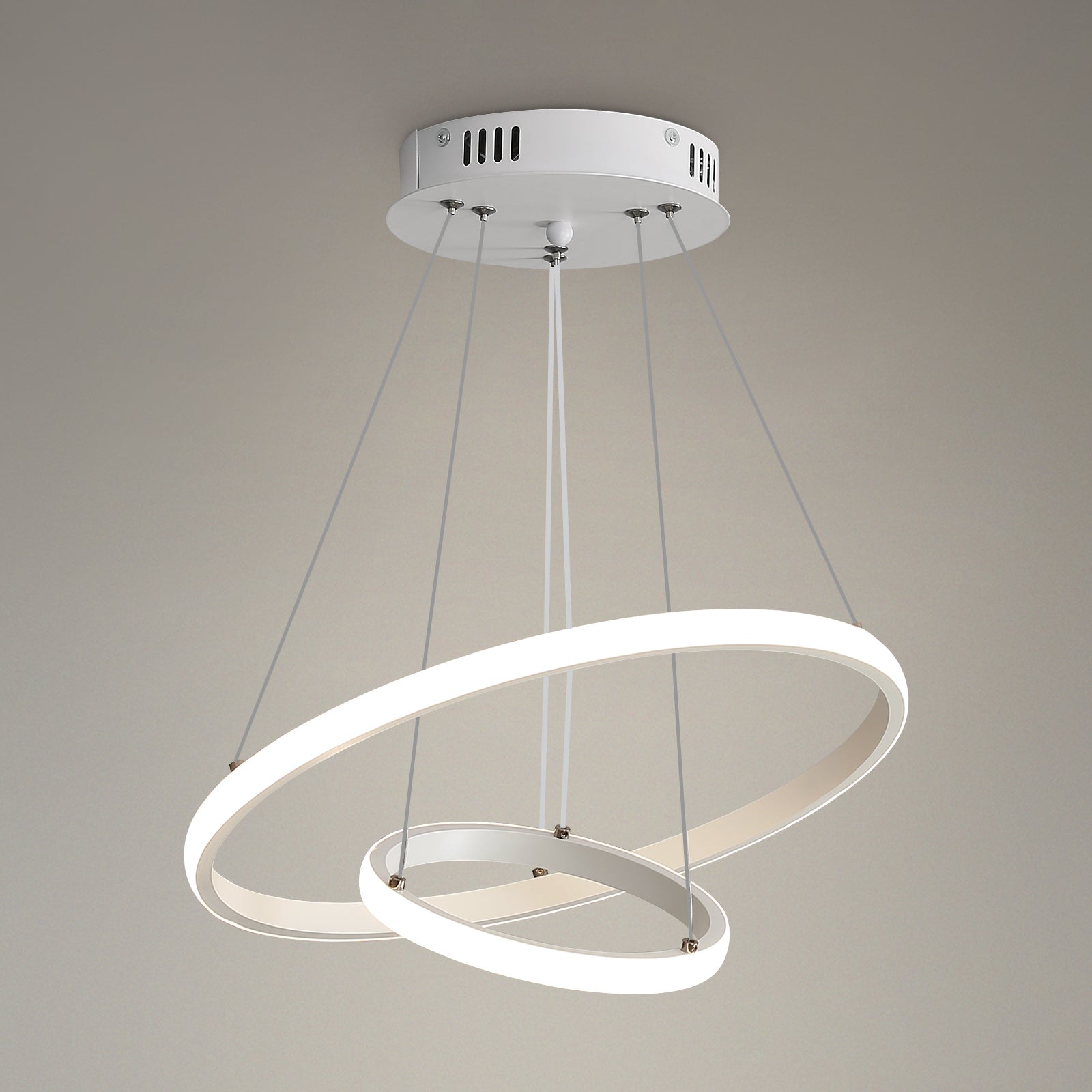 Suspension Luminaire LED, Lustre circulaire moderne, suspension blanc 4000K