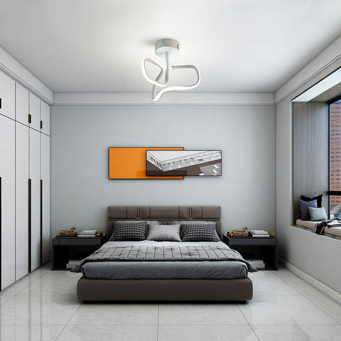 Plafoniera a LED da 16 W, moderna lampada da soffitto in metallo acrilico e alluminio, luce bianca 6000 K, moderna plafoniera a LED per soggiorno, camera da letto e cucina.