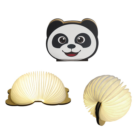 Goeco Lampada da libro pieghevole a LED, luci notturne a forma di panda multicolore, lampada pieghevole pieghevole ricaricabile tramite USB