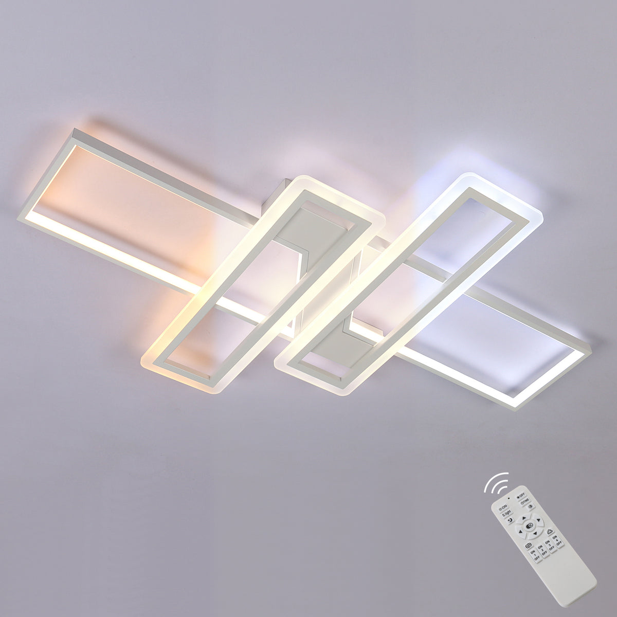 Lampada Da Soffitto LED Dimmerabile Classica Rotonda Plafoniera Per Soggiorno, Elegante Design Illuminazione Da Soffitto Moderna Per Camera Da Letto Con Telecomando, Isola E Scale (diametro 80 Cm - Foto 11