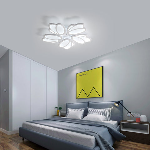 Plafoniera a LED, moderna lampada da soffitto a LED Petal, lampada a sospensione bianca 60W 5600LM, luce bianca 6000K, plafoniera a LED per soggiorno, cucina, camera da letto, sala da pranzo, Ø63cm 
