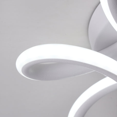 Plafoniera a LED, lampadario da 22 W, plafoniera moderna dal design curvo per corridoio, balcone, soggiorno, cucina, bagno, camera da letto, diametro 26 cm, luce bianca fredda 6000 K.
