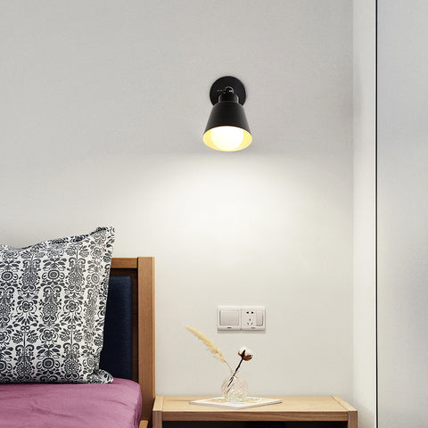 Lampade da parete per interni retrò, lampada da parete industriale vintage E27, faretti da parete in metallo e legno per camera da letto, balcone, corridoio, cucina, scale (nero)