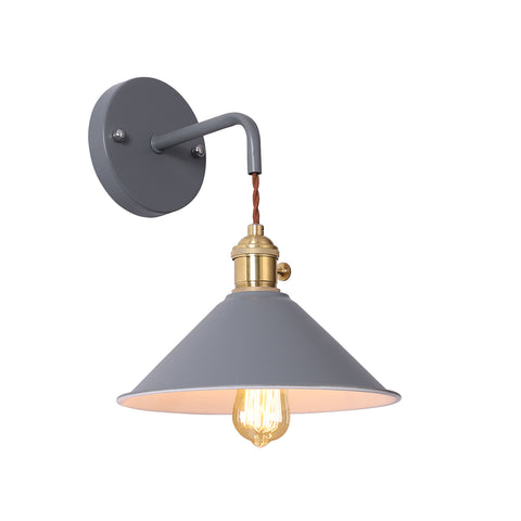 Lampada da parete dimmerabile plug-in per camera da letto in stile nordico Candela macaron Semplice scala creativa europea corridoio con interruttore a parete grigio chiaro (lampadina non inclusa)